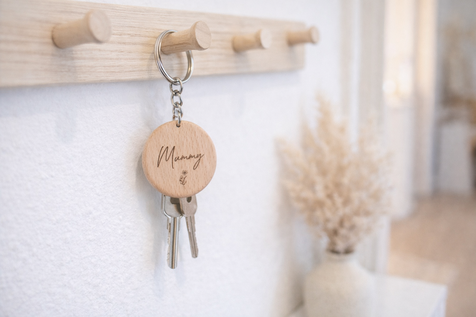 wooden keyring