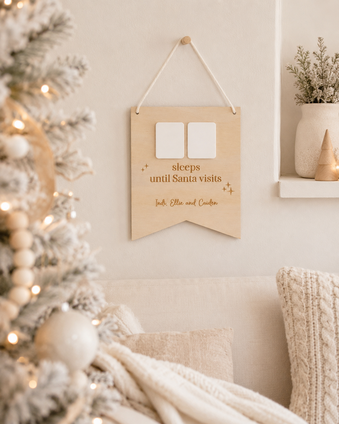 Christmas hanging countdown calendar