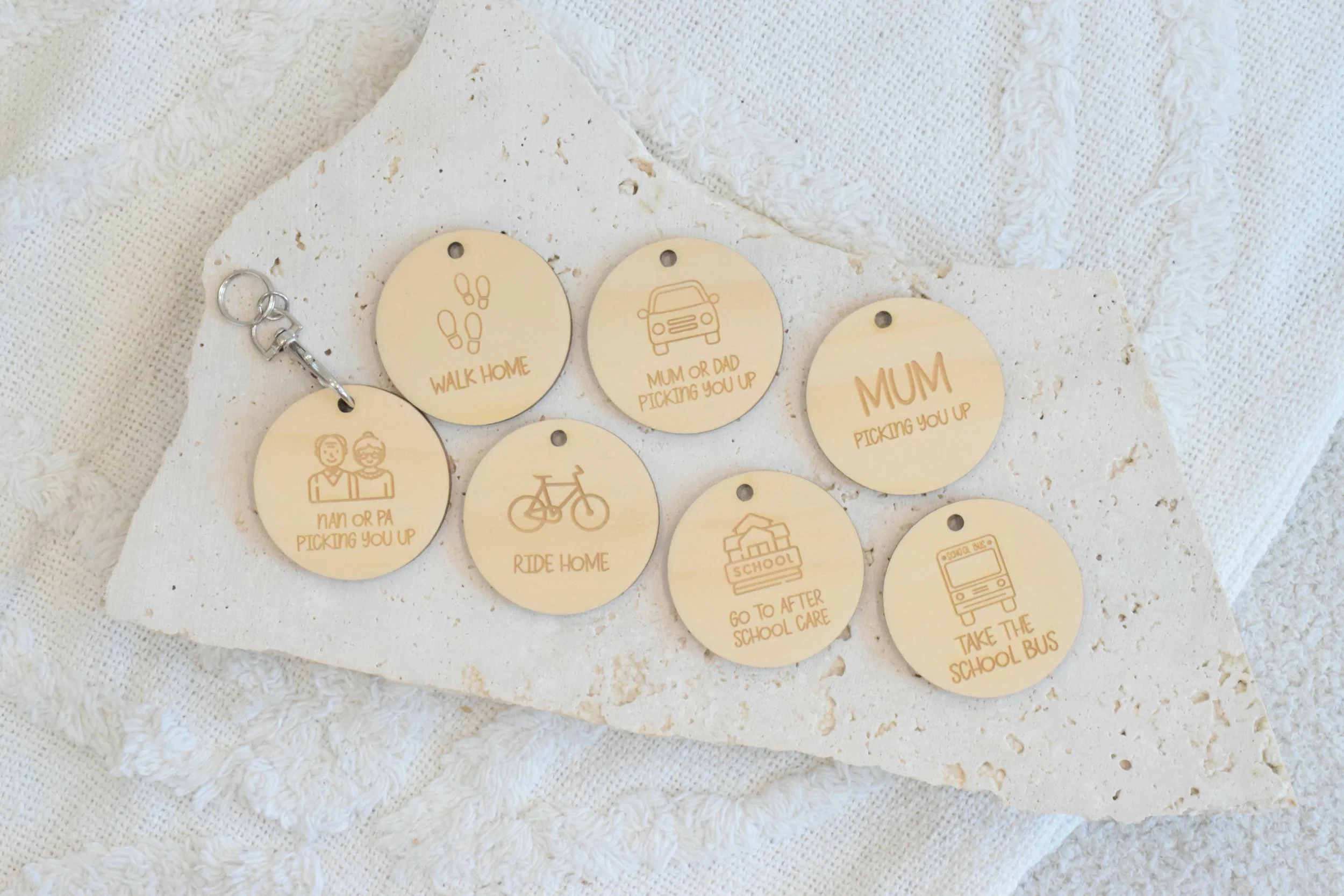 After school bag tags