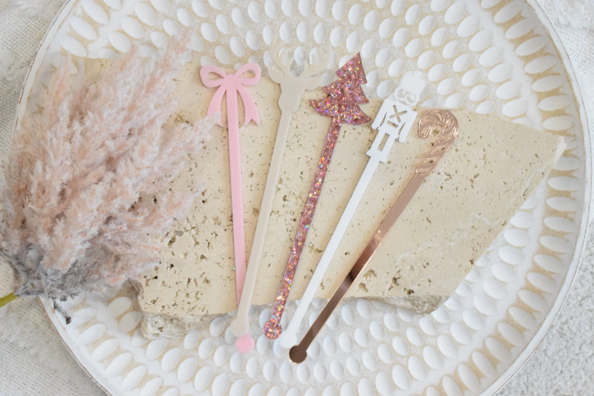 Christmas drink stirrers set of 10