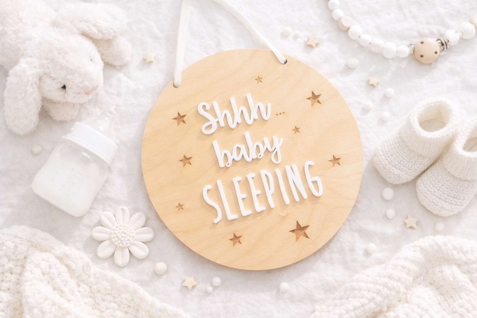 Shhh baby sleeping sign with stars