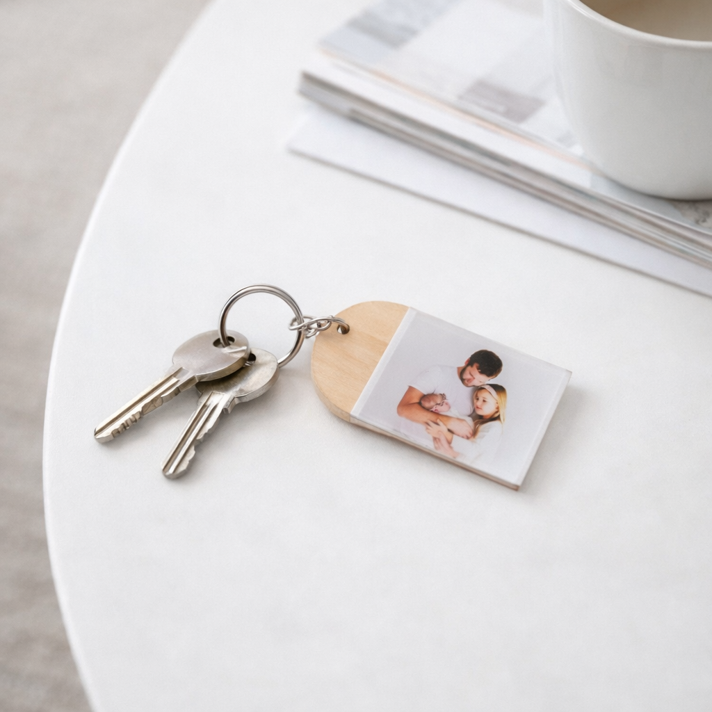 dome shape photo keyring