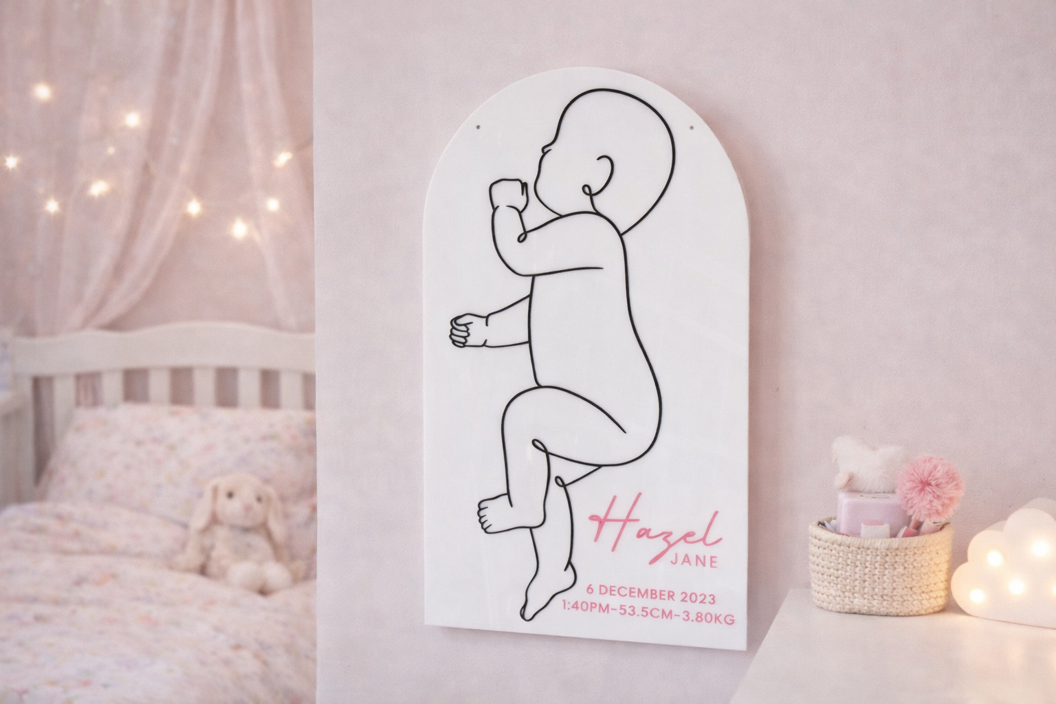 baby to scale arch plaque