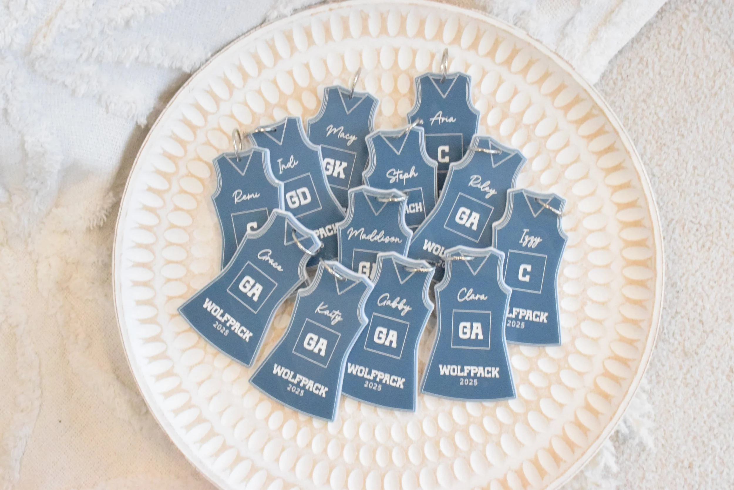 netball dress keyring