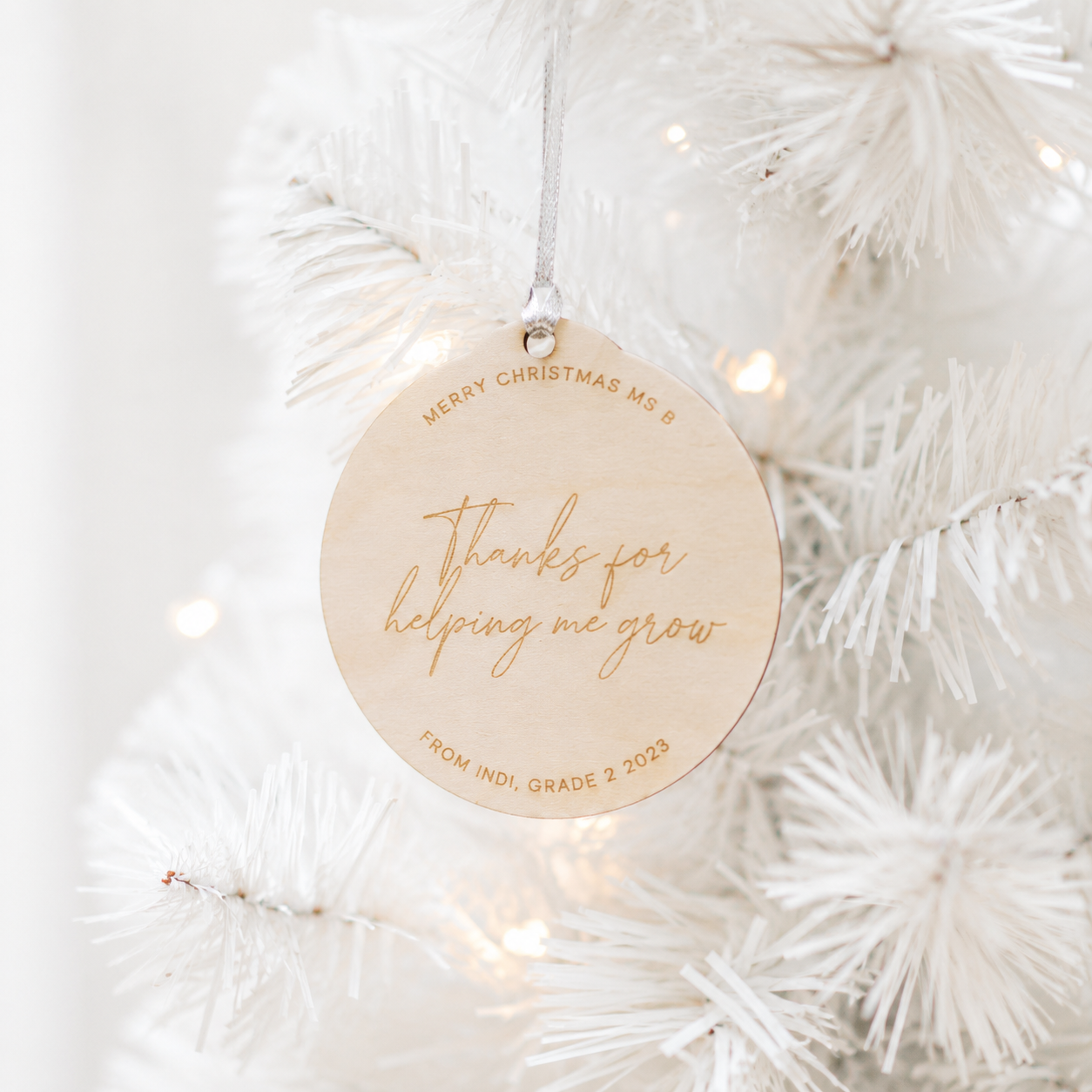 teacher gift Christmas ornament round