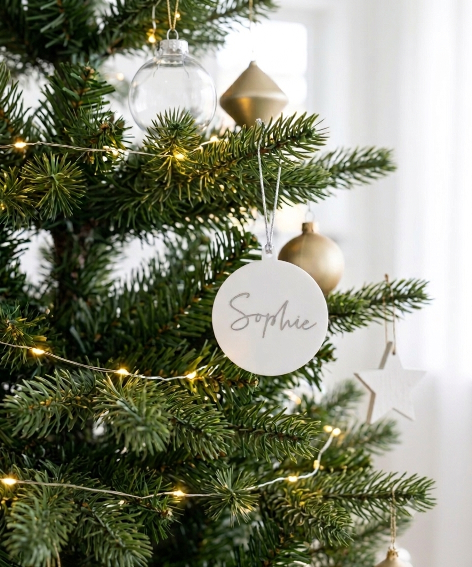 Christmas ornament round with name