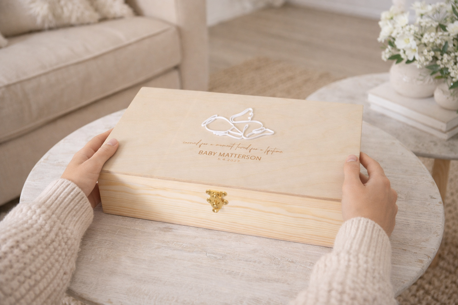medium keepsake box hinge lid