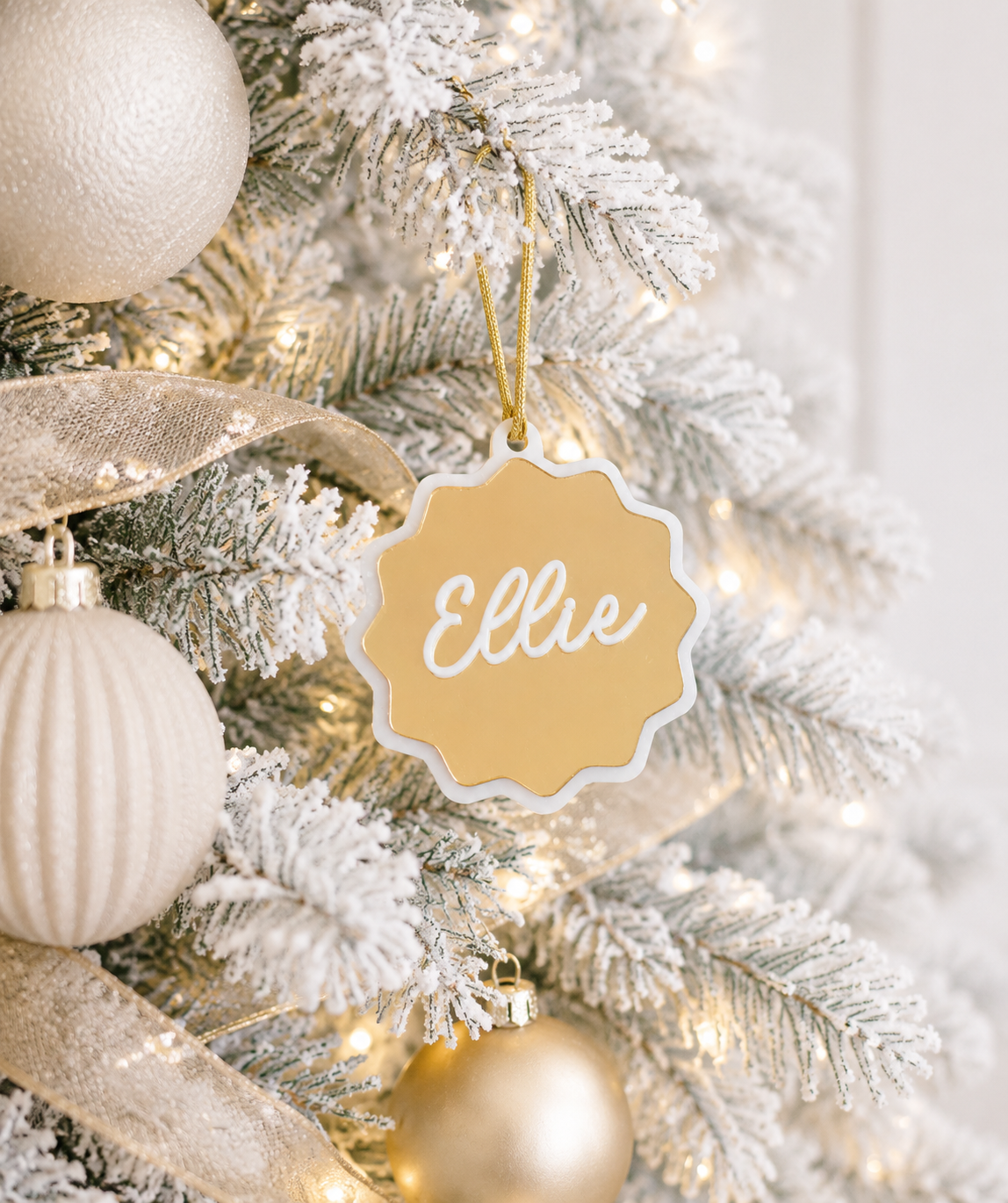 scalloped Christmas ornament