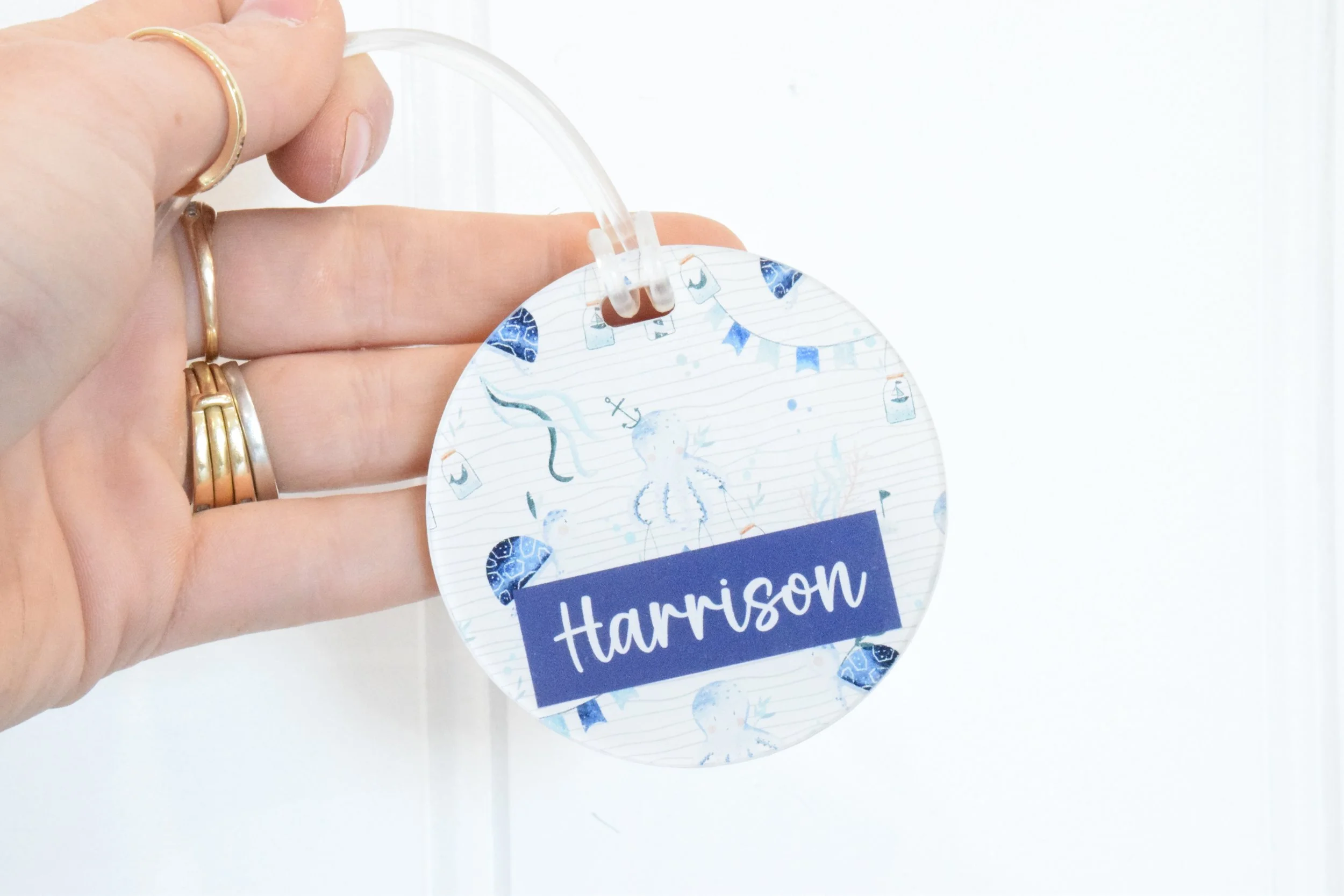 Harrison under the sea bag tag