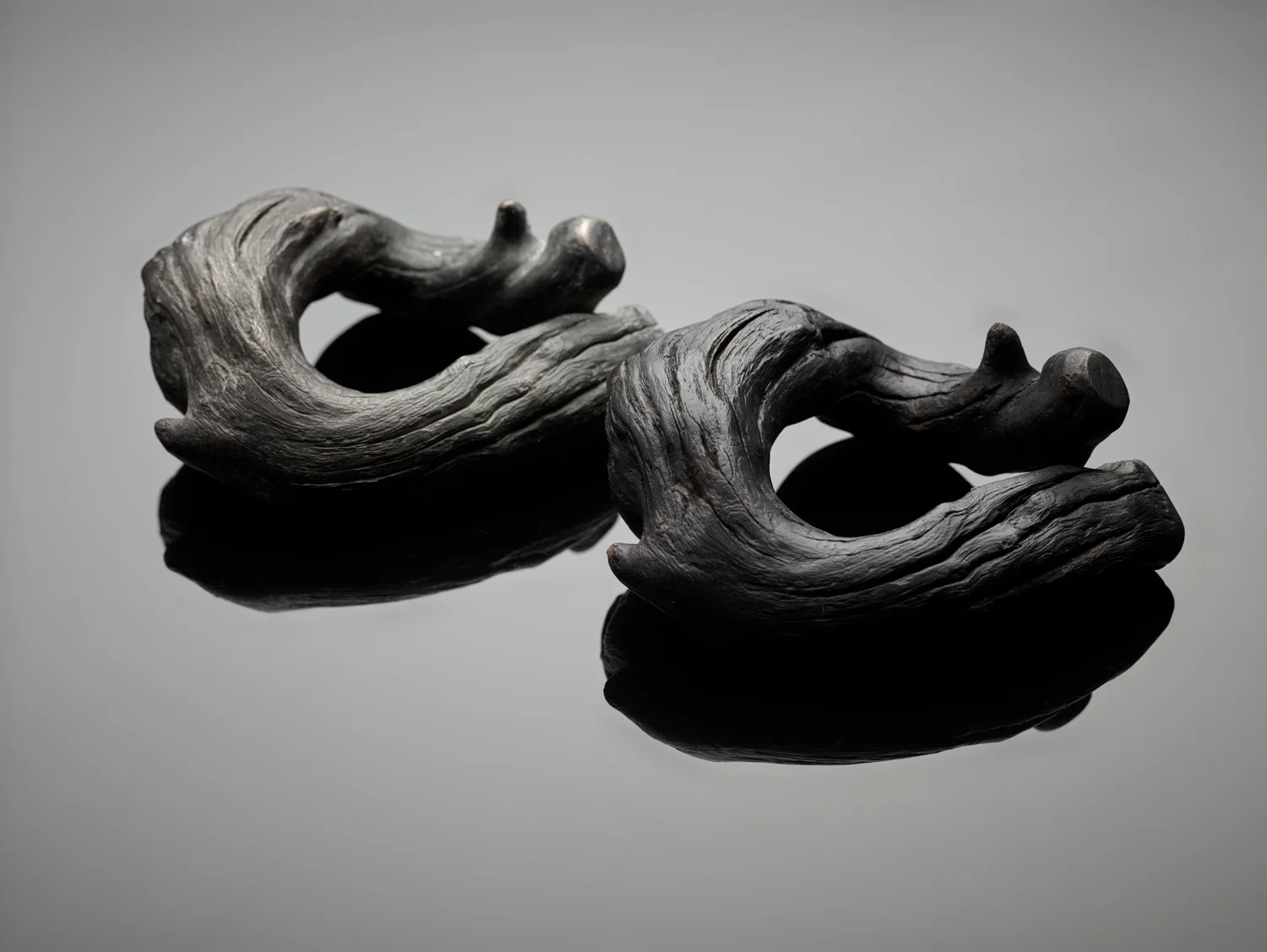 Nature Made Adrift Bangles. Tasmanian wilderness driftwood (RH) NFS , and cast in Solid bronze OO/A