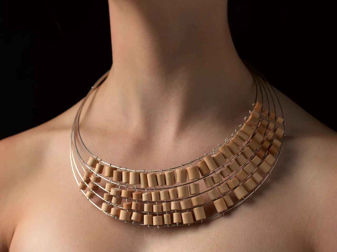 Huon Chop, Chop . Huon pine (chop sticks) + sterling silver. Wood turner, Patrick Senior. OO/S 