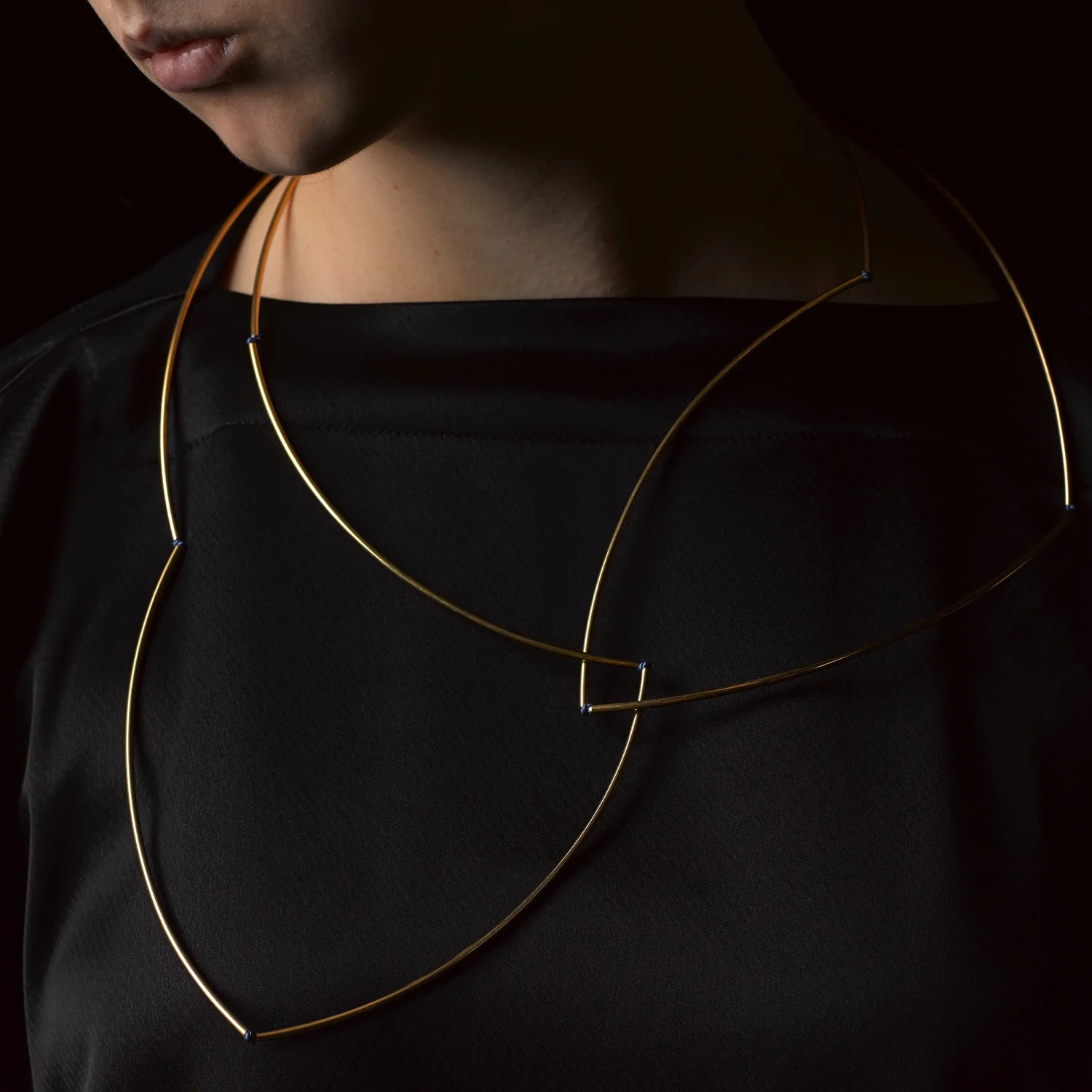Golden Clouds . 22ct gold-plated onto sterling silver + silk. SIG