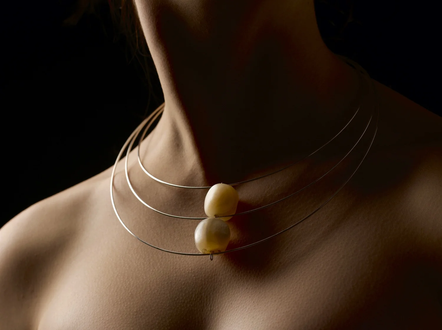 Mother of Pearl Floating Traces . Antique hand-cut mother-of-pearl + sterling silver OO/A