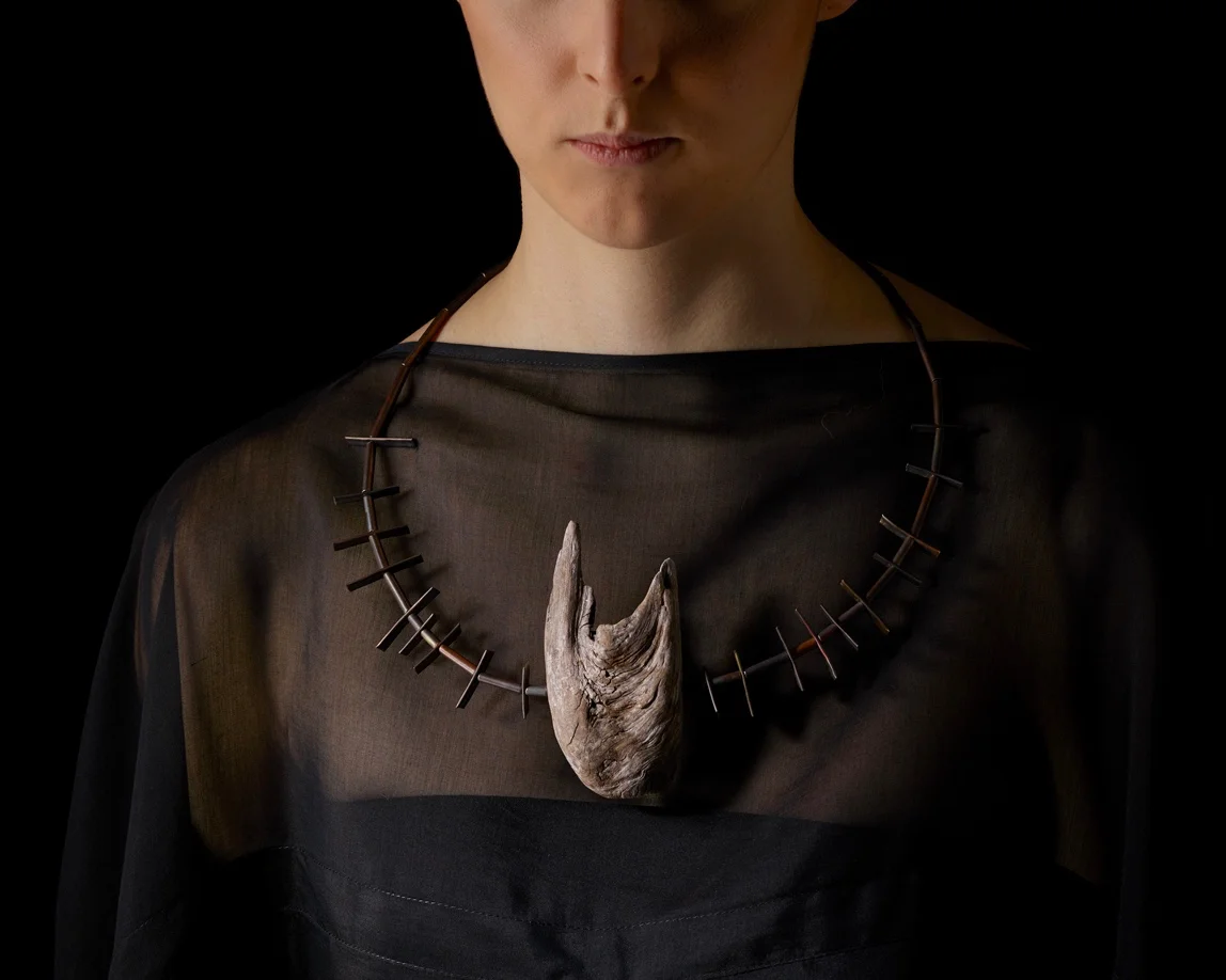 Thorny Devil Adrift. Tasmanian wilderness driftwood + oxidised sterling silver. OO/A