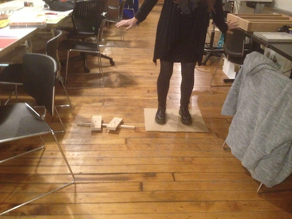 User testing with cardboard and scrap-wood prototypes.