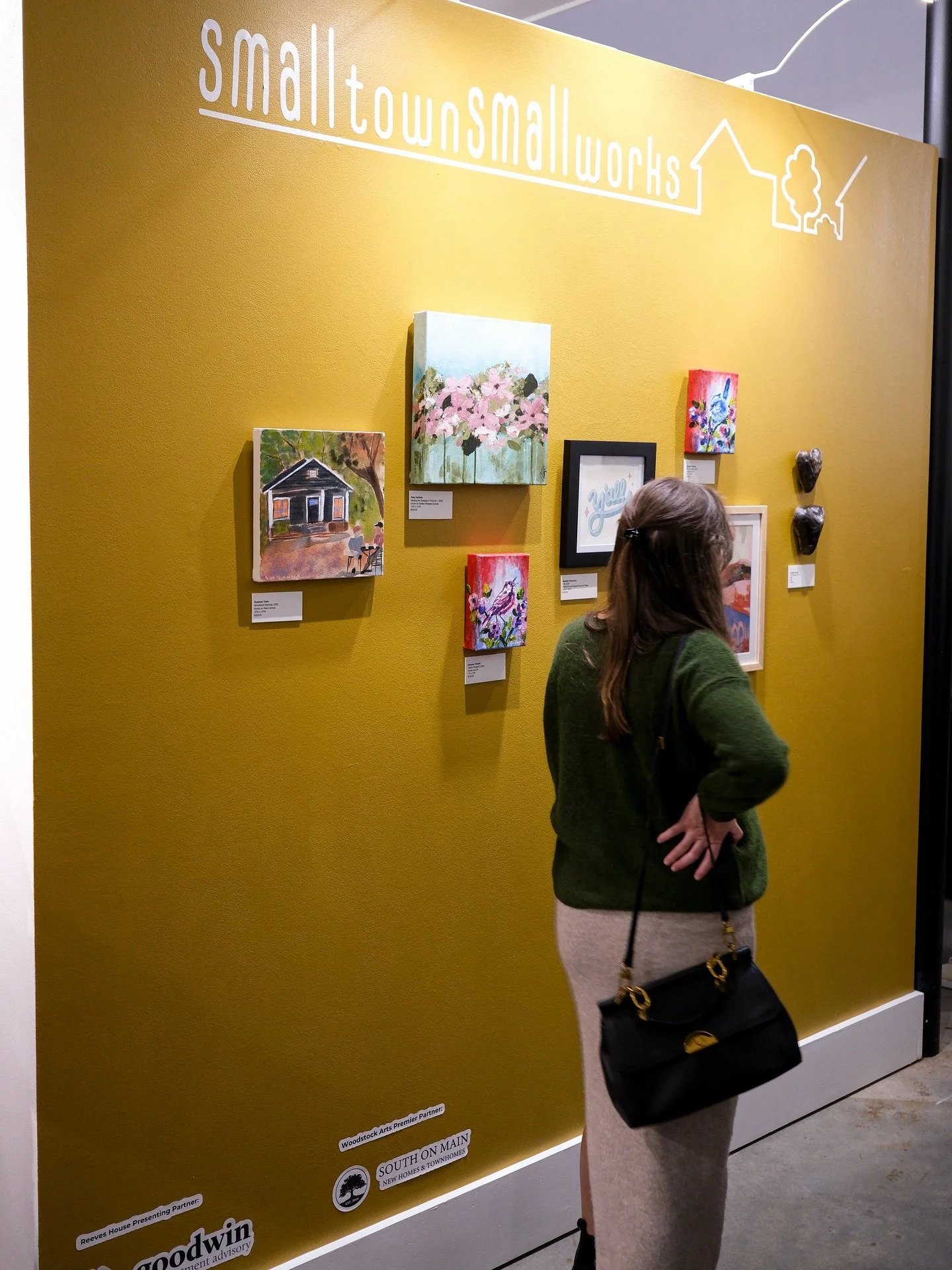 The gallery reception @woodstockarts.reeveshouse for the small town: small works exhibit &mdash; come see the rotating show! On view (and for sale) until 12/24. Support local artists, small businesses, and nonprofits this holiday season. 

I have two