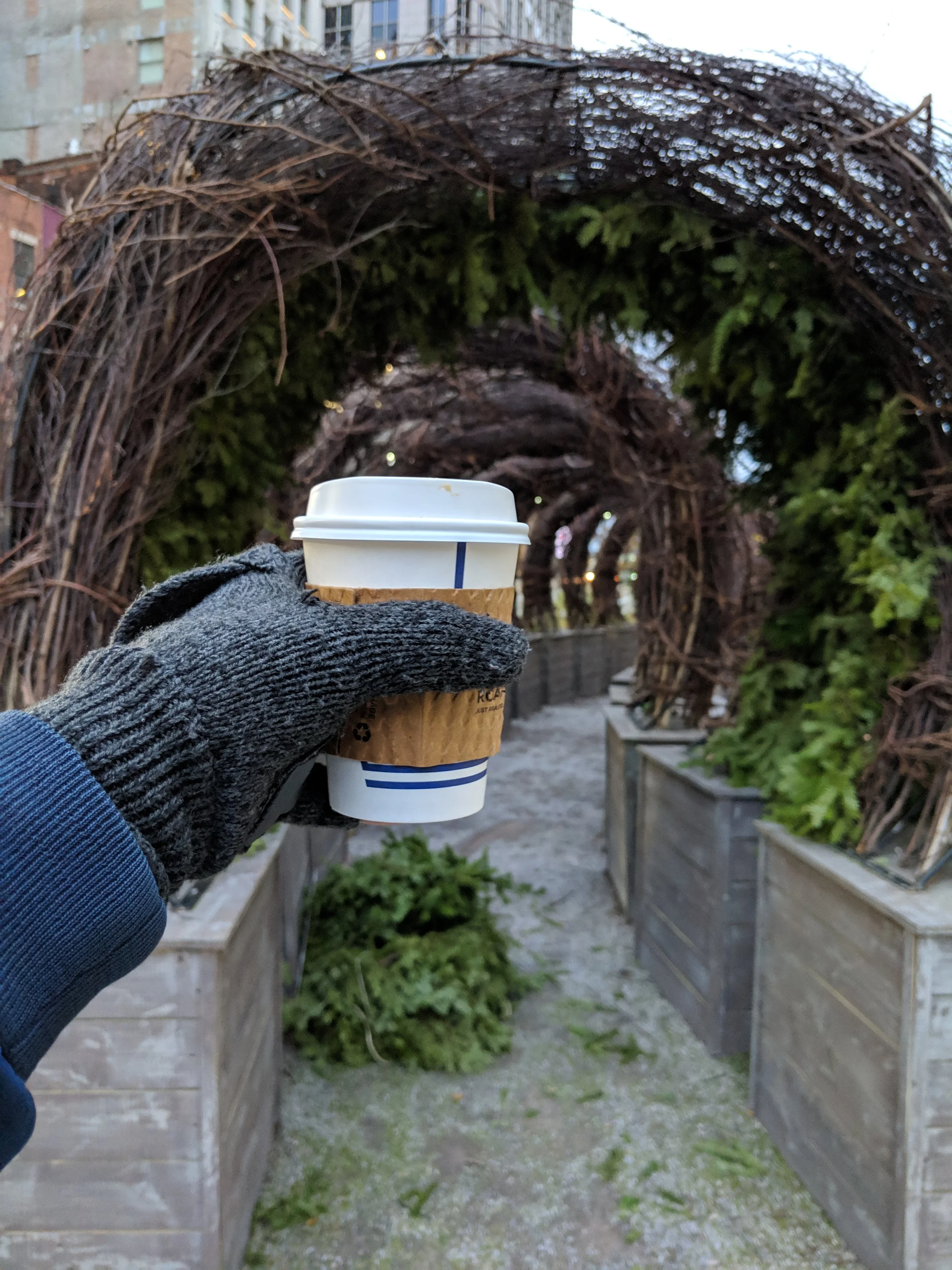 I took 10 different photos of me holding my coffee somewhere different, basic but this is my fav