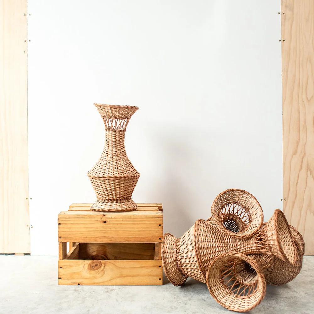 Woven Cane Vase — GK Events Hire