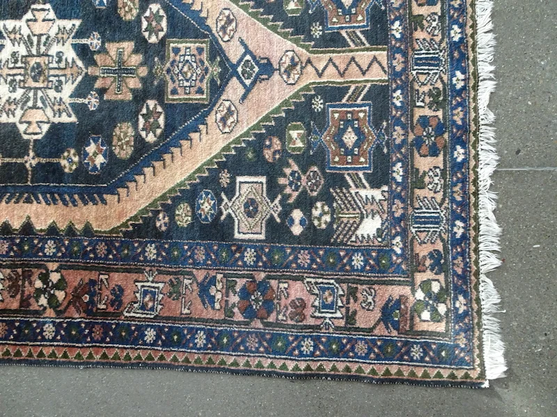 Large Navy/Dusty Pink Persian Rug — GK Events Hire