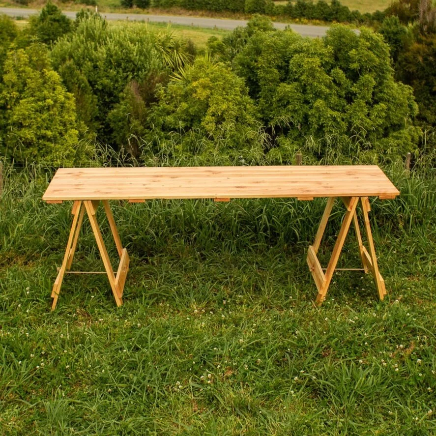 Large Wooden Trestle Table — GK Events Hire