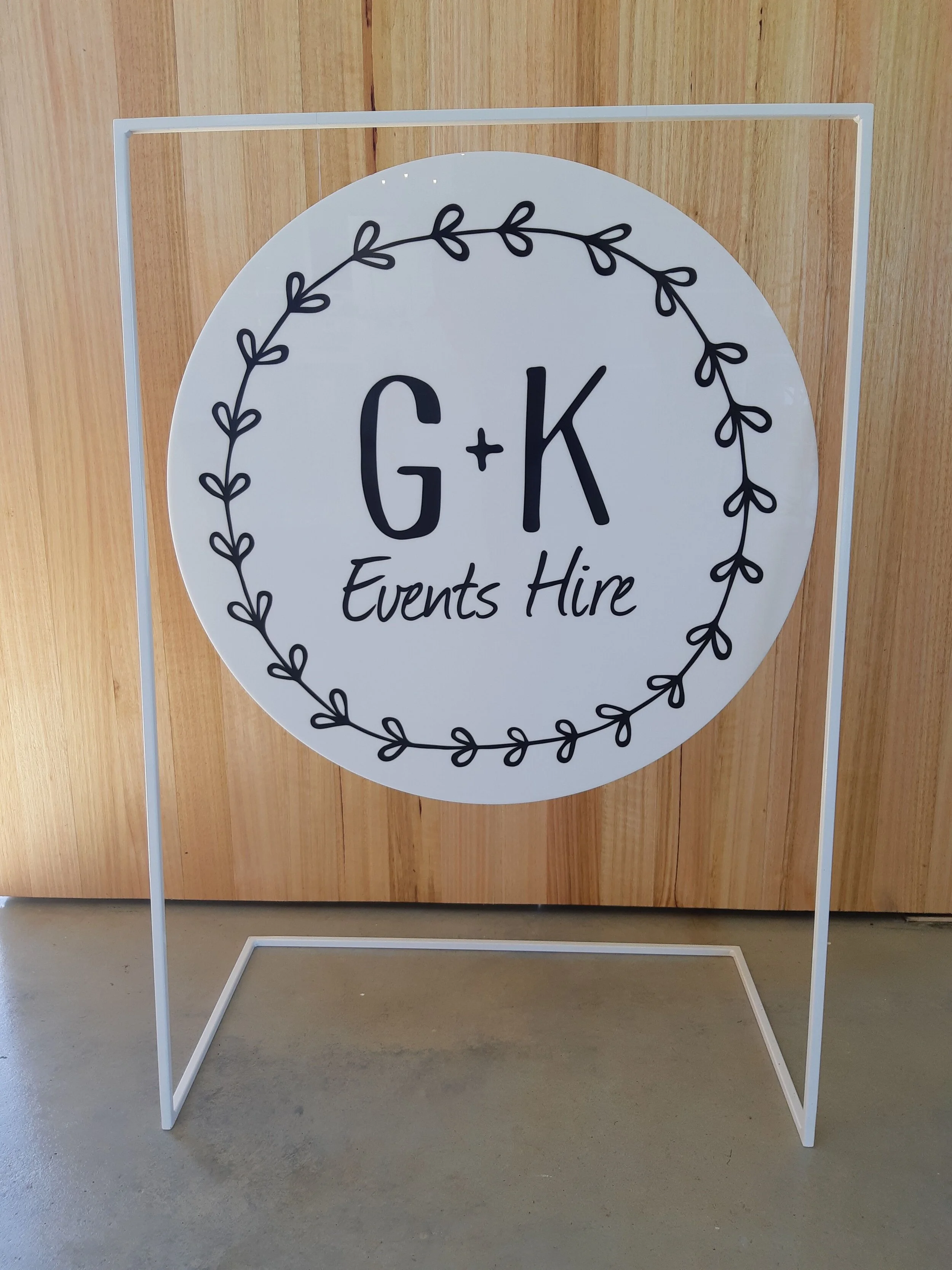 Large Metal Sign Stand White — GK Events Hire
