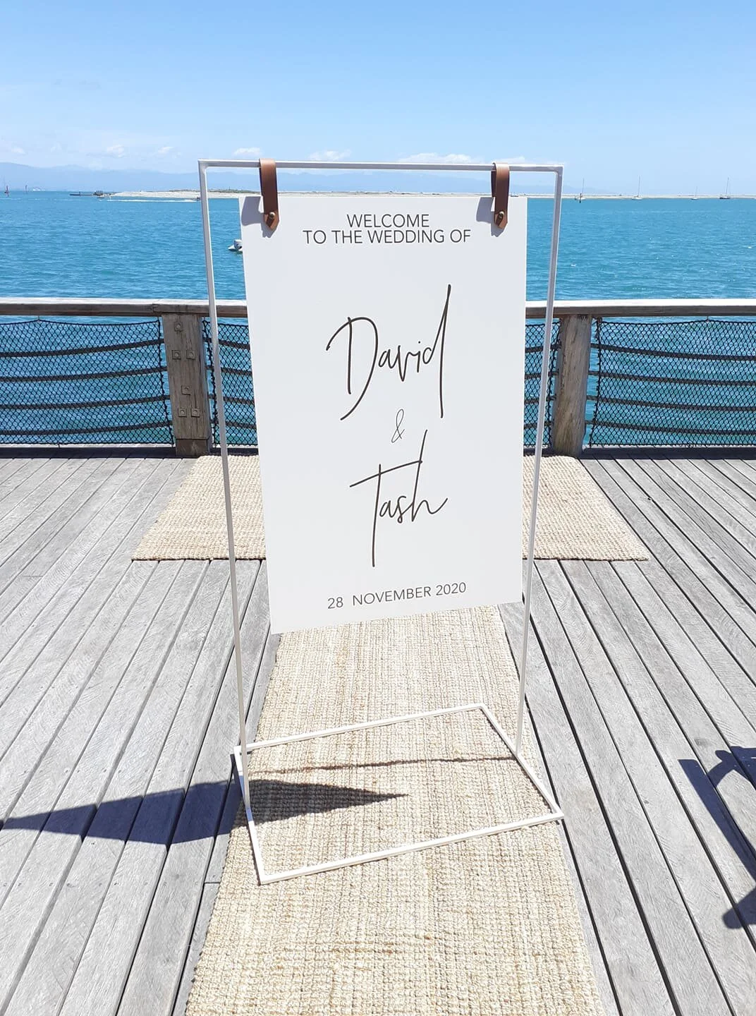 X-Large Metal Sign Stand - White