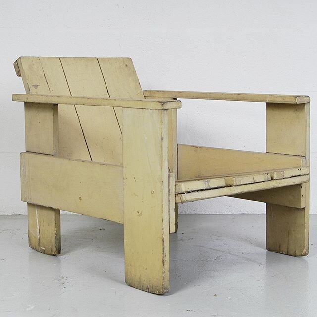 Wonderful Old Pair of Crate Chairs originally designed in 1934 by Dutch Master Gerrit Rietveld and produced by Metz &amp; Co. Fabulous Patina on these classic examples of early Modernism. #gerritrietveld #rietveld #cratechair #metzandco #internationa