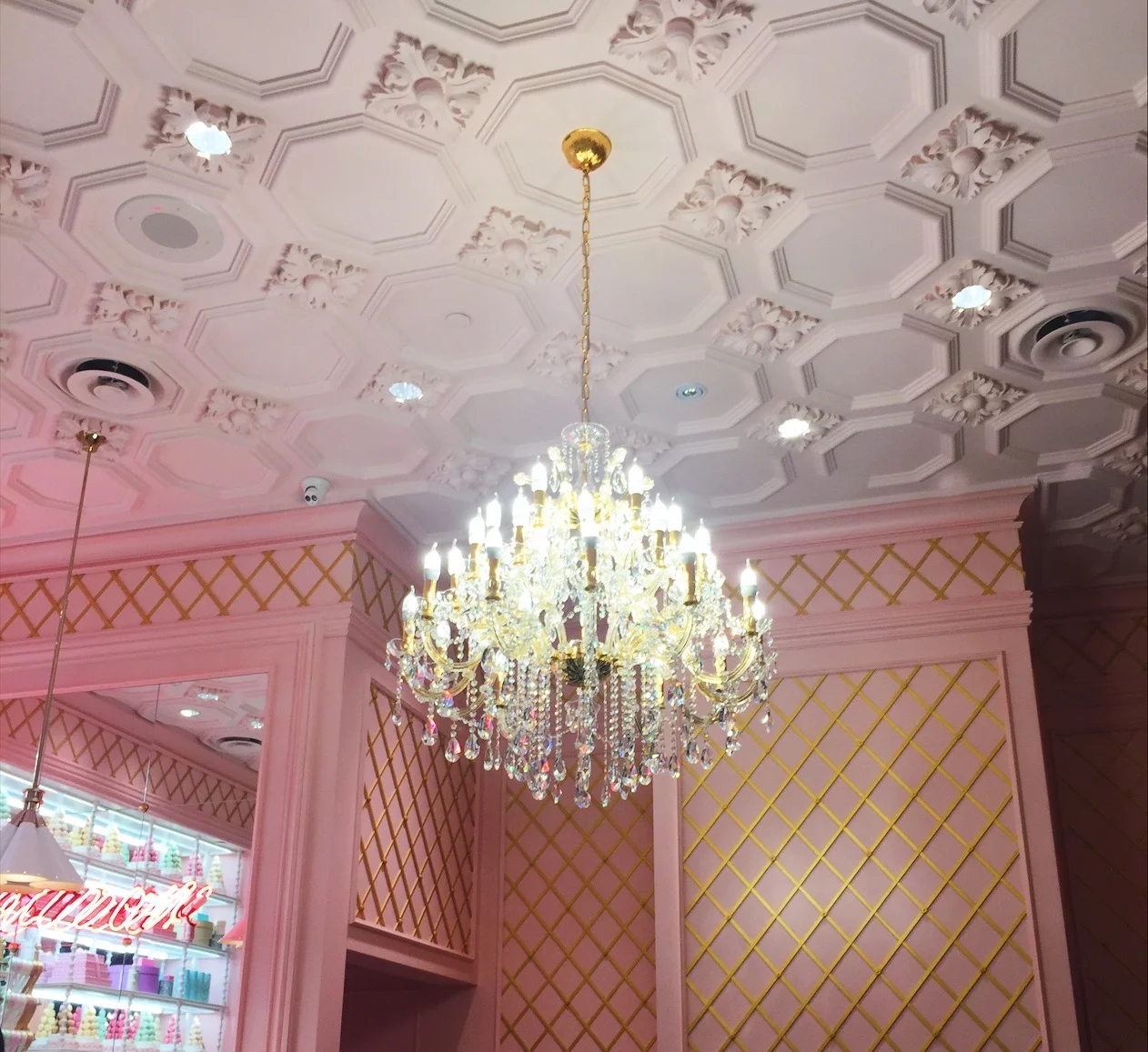 Chandelier in Ladurée Boutique and Tea Salon at Yorkdale Shopping Centre