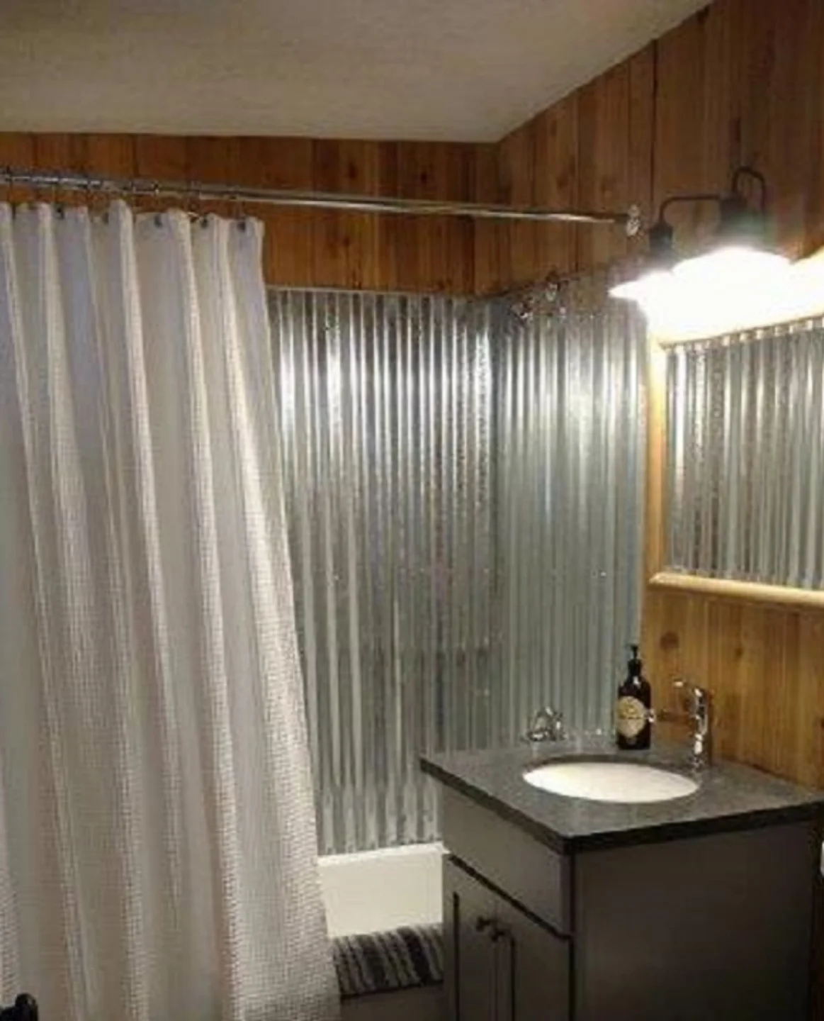 Galvanized Tin Shower Surround