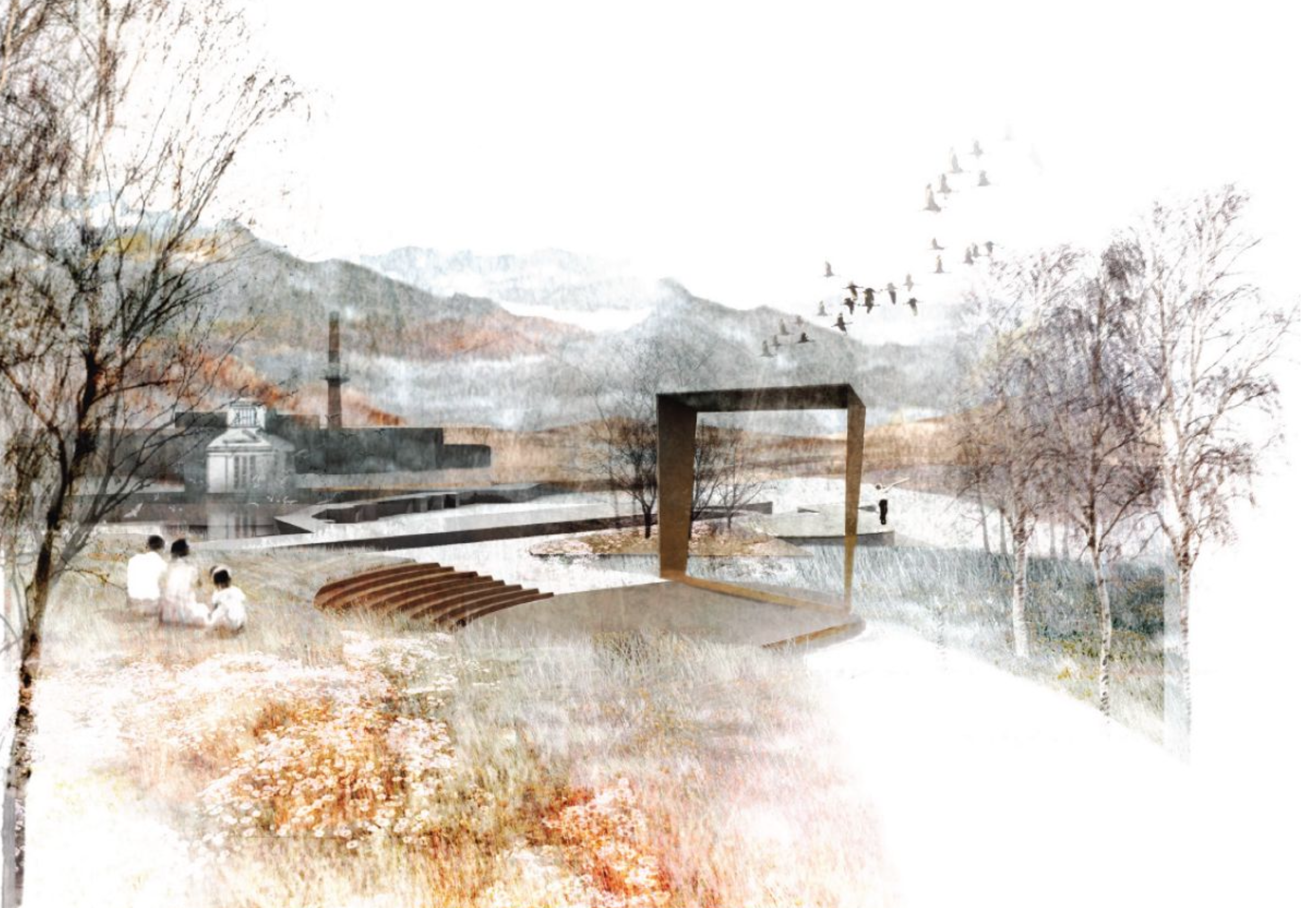  Visuals for a conceptual landscape plan 