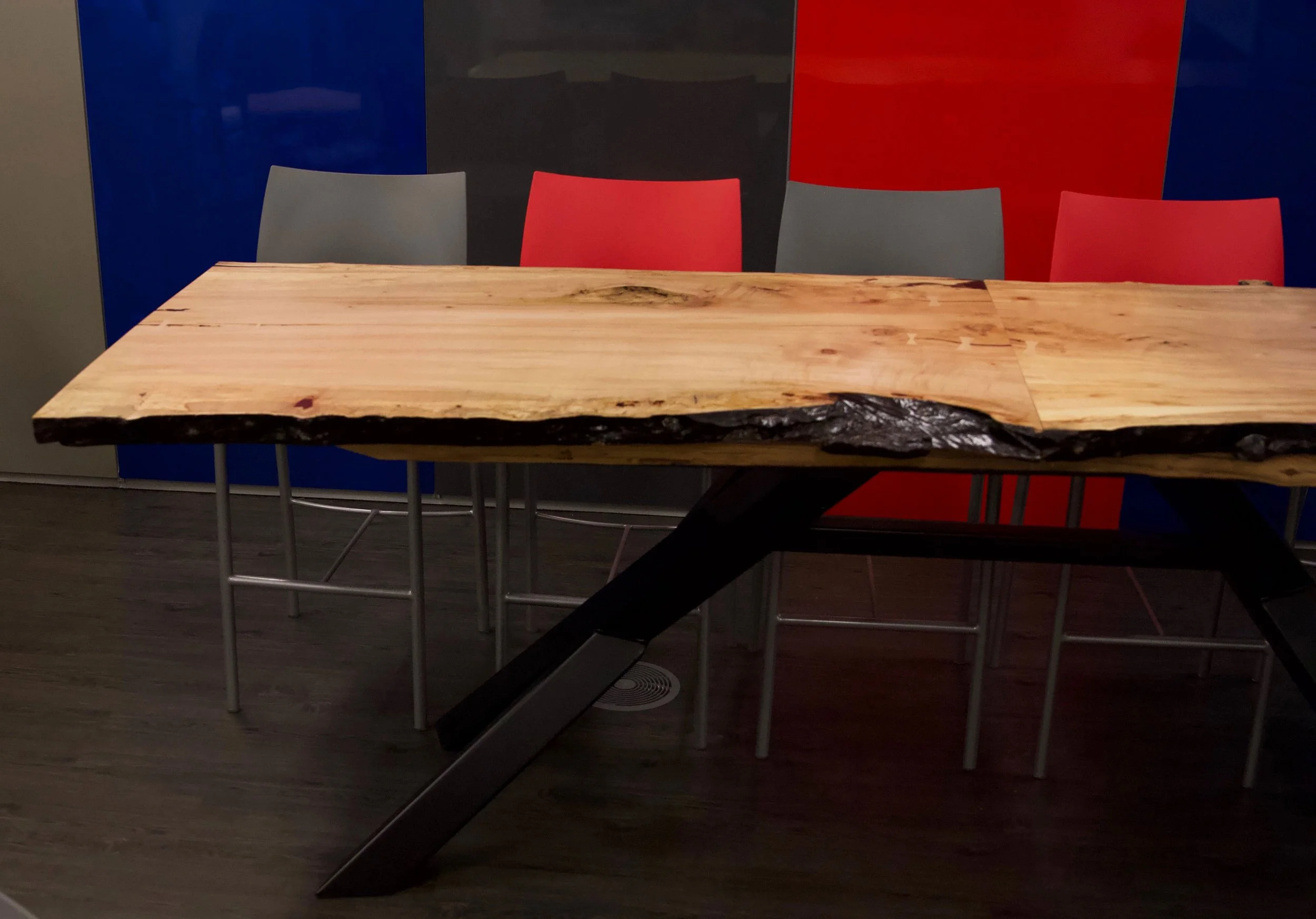 At 12 ft long - theres enough room from everyone at this boardroom table. Lean In.