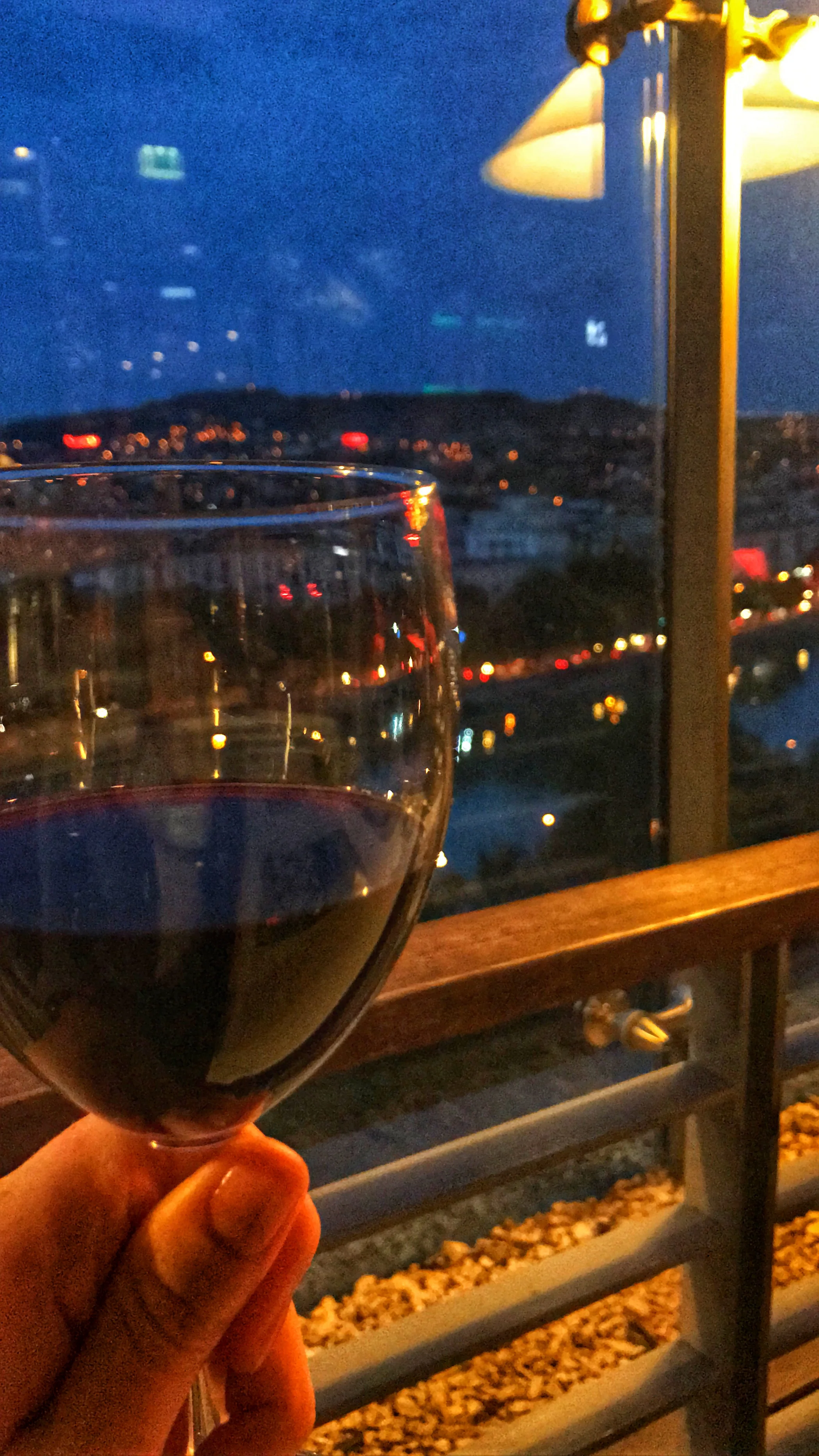 This is my first glass of Saperavi, which is a delightful, dry, red wine.