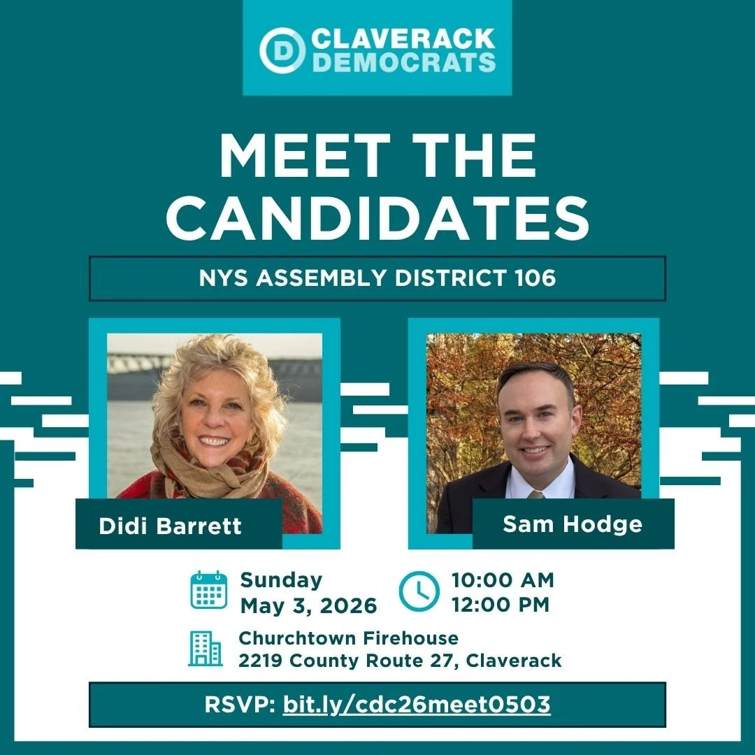 Poster for meet the candidates for AD105 May 3, 2026