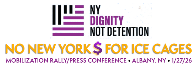 poster for NY Dignity not Detention rally & press conference