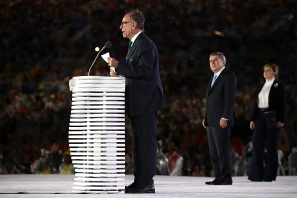 Nuzman at the 2016 closing ceremony, with the IOC president, Thomas Bach // Getty Imges