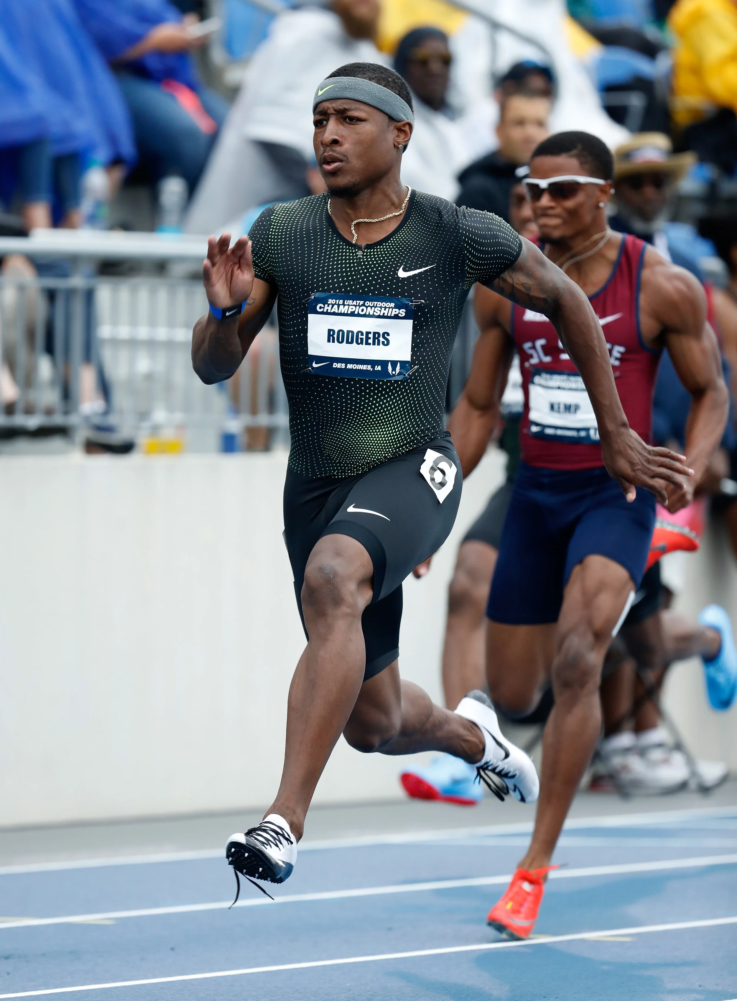 Mike Rodgers running Thursday in Des Moines at the US championships // Getty Images