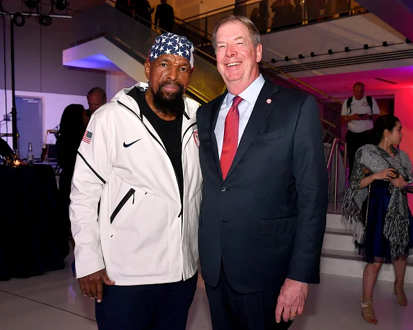 Mr. T and USOC board chair Larry Probst at the Team USA award show in April in Washington // Getty Images