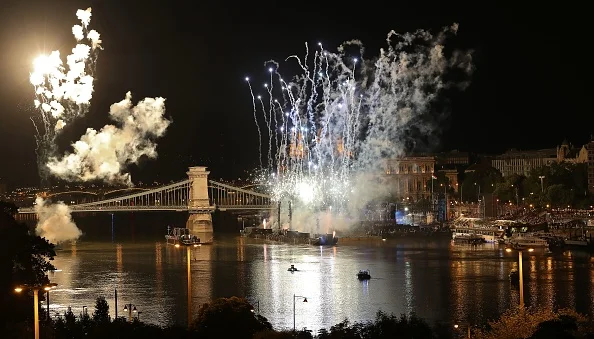 Along the Danube during the 2017 FINA opening ceremony // Getty Images