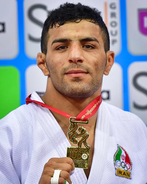 Iran’s Saeid Mollaei upon winning the 2018 world championship in Baku, Azerbaijan, in the men’s 81-kilo class // Getty Images