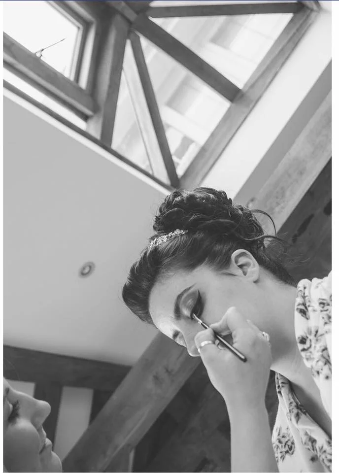 eye make-up application for a bride
