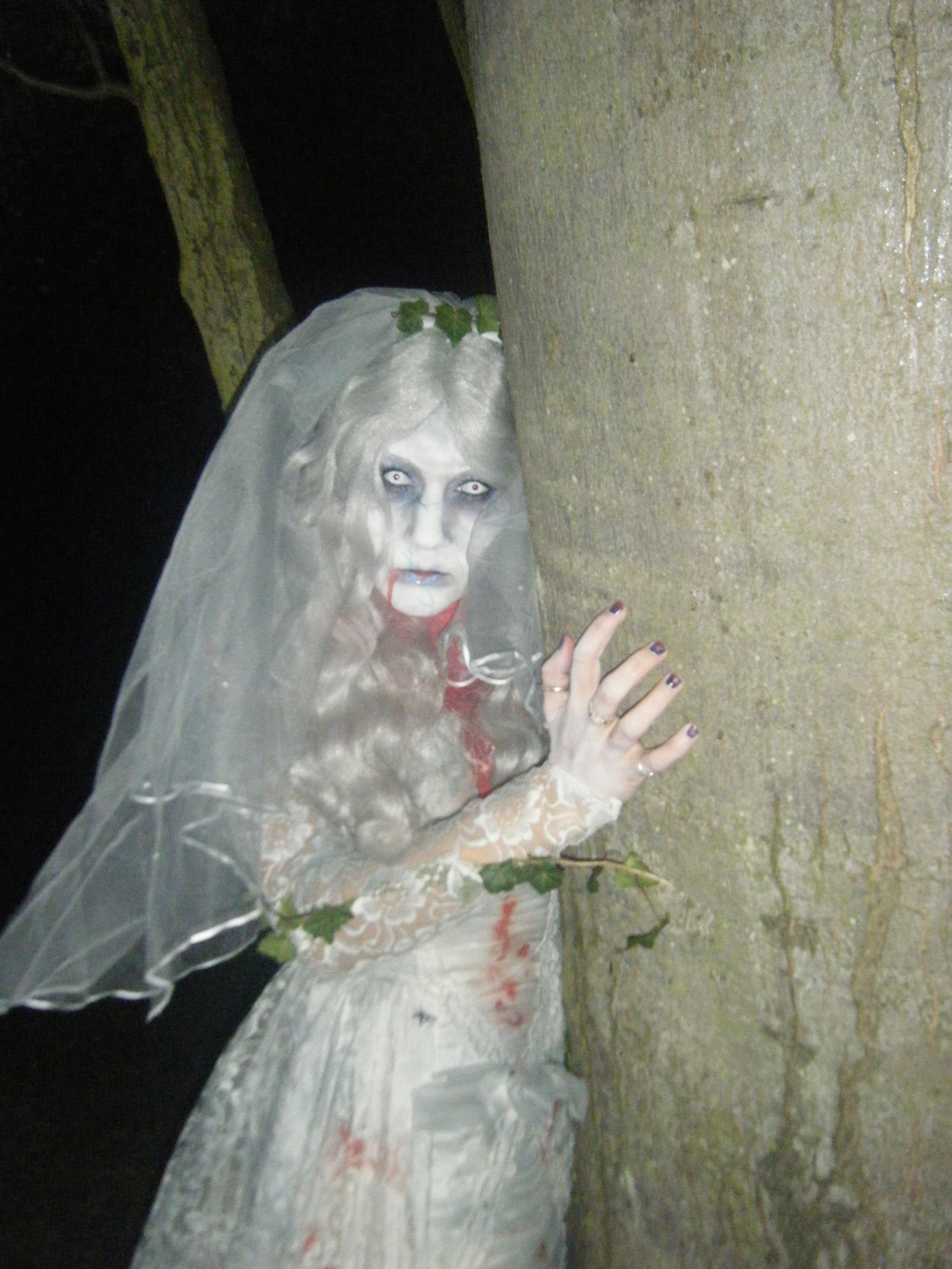 Corpse-bride special effects make-up & costume for Halloween