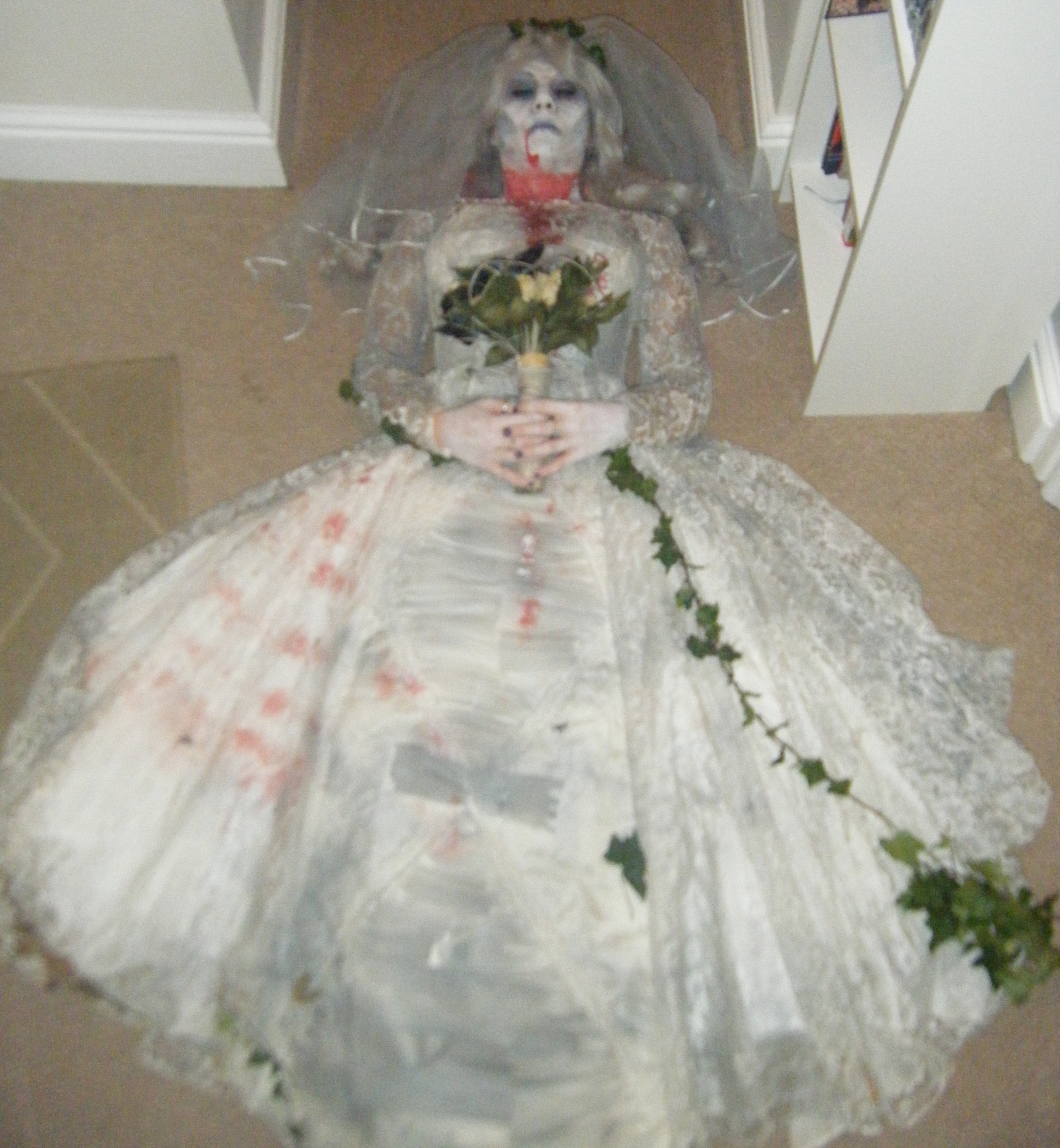 Corpse-bride special effects make-up & costume for Halloween