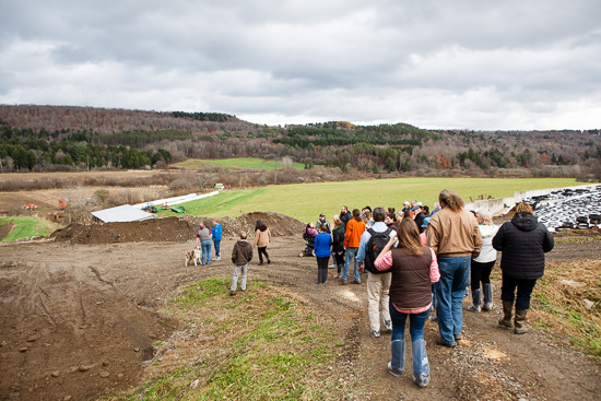 Attendees of the Upper Susquehanna Watershed Forum, including representatives of local watershed groups, tour Silver Spoon Dairy Farm and their BMP initiatives in Garrattsville, New York, following the conclusion of the forum sessions.Photo: Chesapeake Bay Program