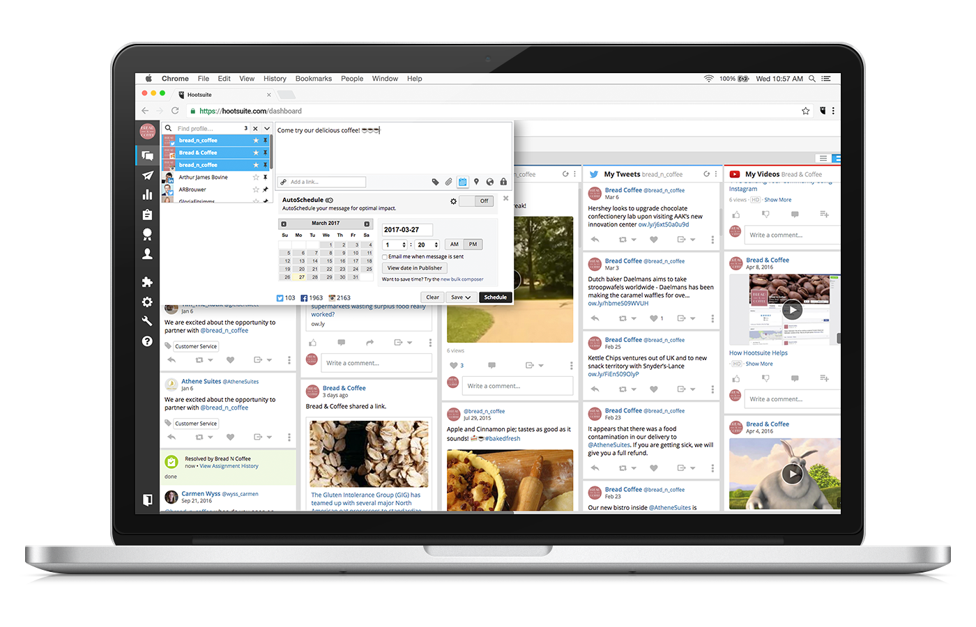 Hootsuite's Publisher hub via Hootsuite