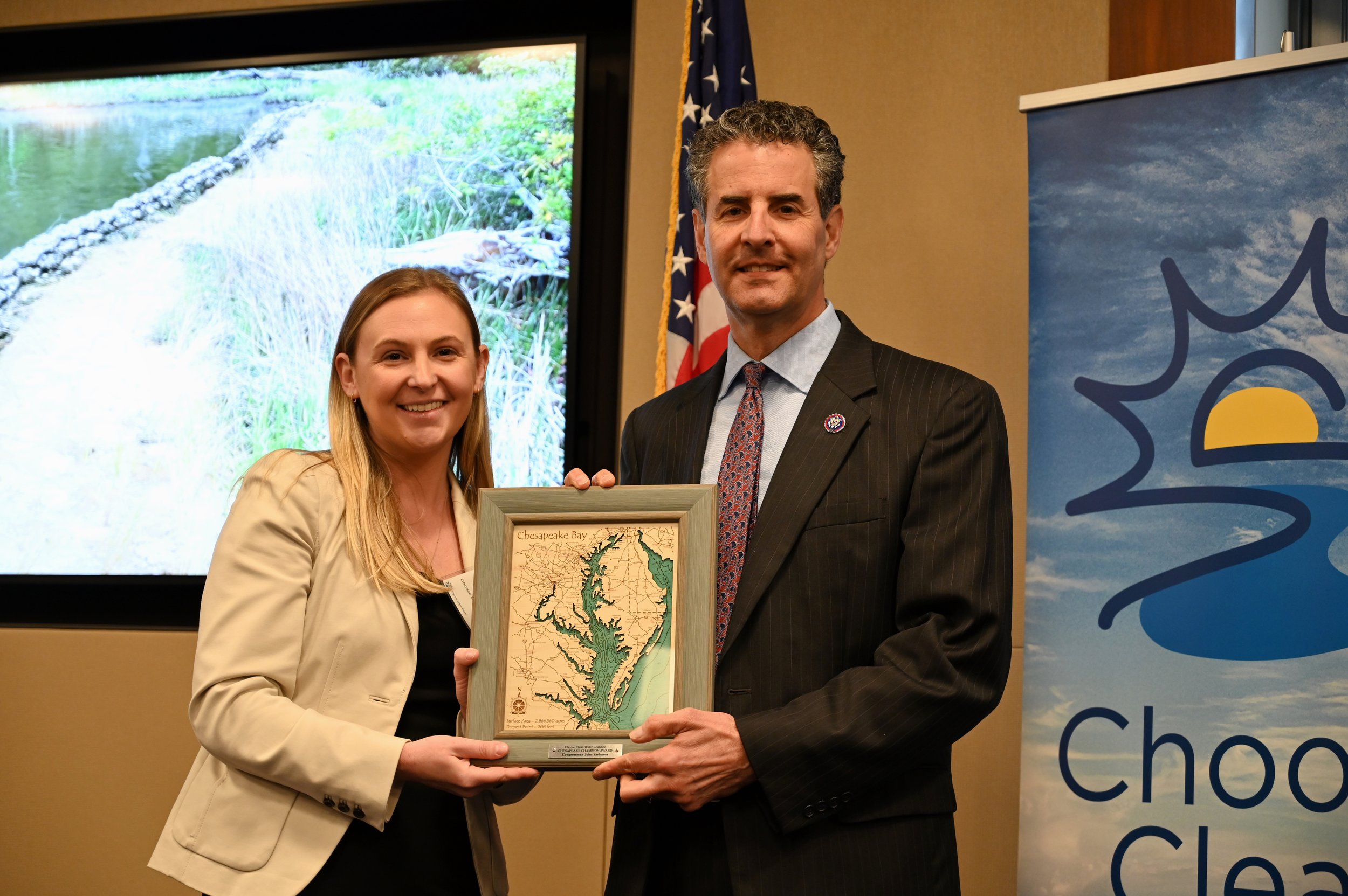  Coalition Director Kristin Reilly and Rep. Sarbanes of Maryland. 