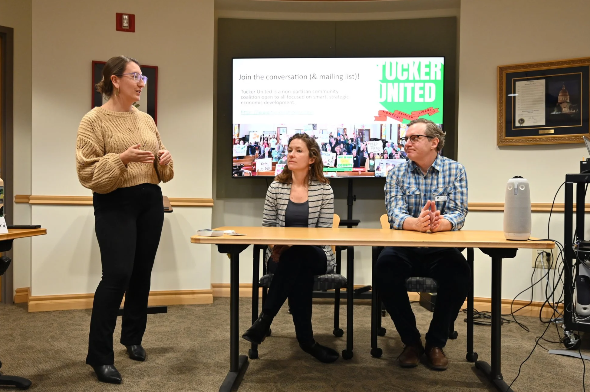  Maria Russo, WV State Lead, introduce in-person panelists Dr. Nathaniel Hitt of  West Virginia Rivers Coalition  and Dr. Amy Margolies of  Tucker United . 