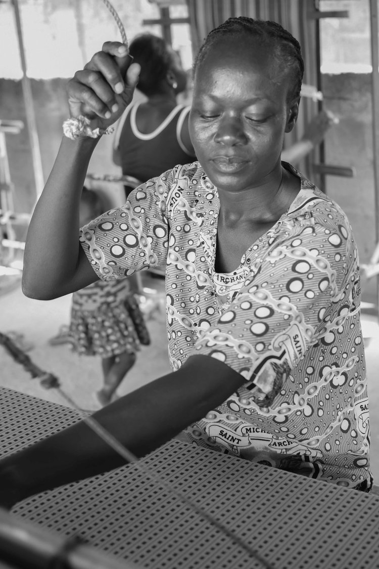 Albertine working on Akoma Production at AFEPO in Burkina Faso 