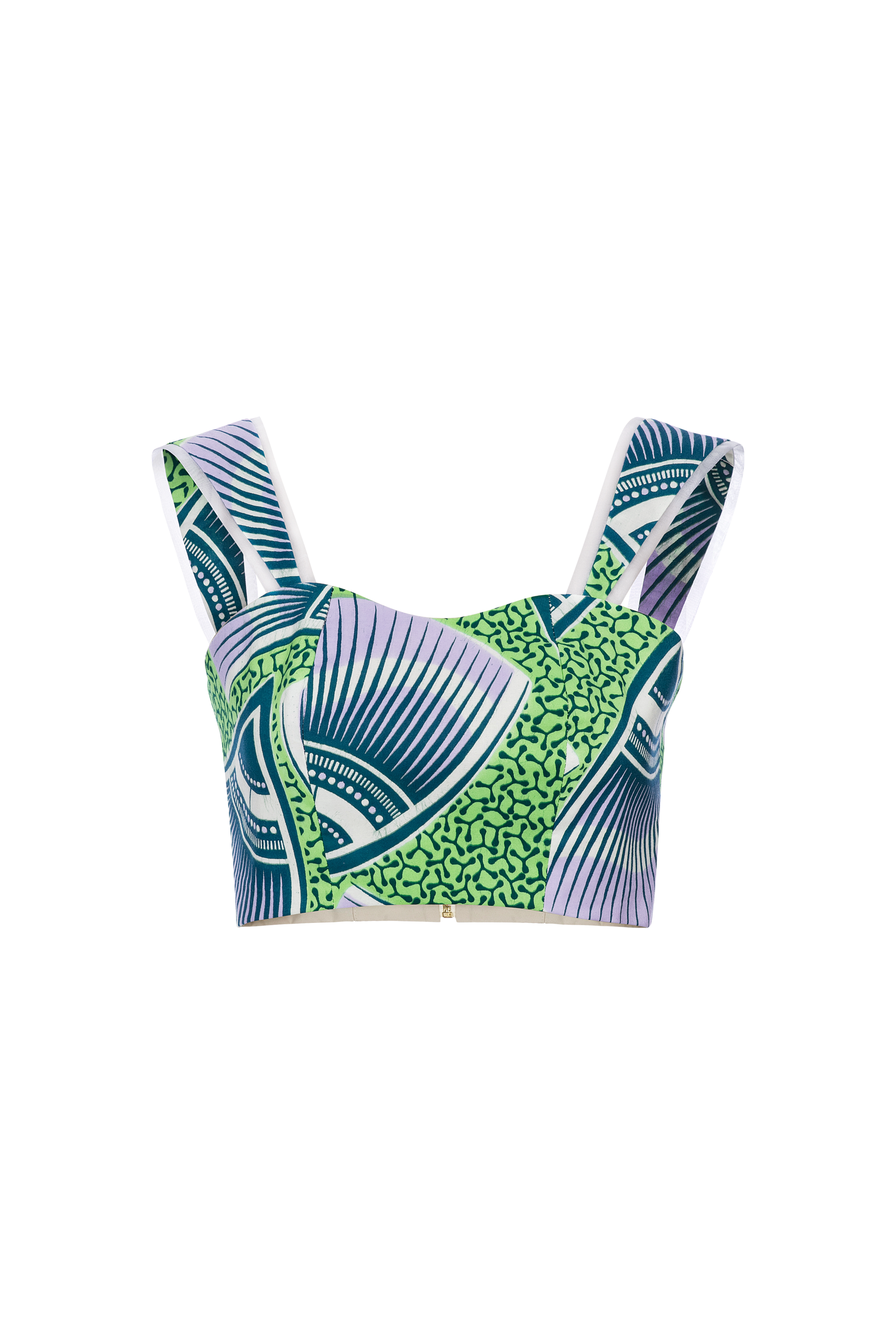 Coral Green Crop Top