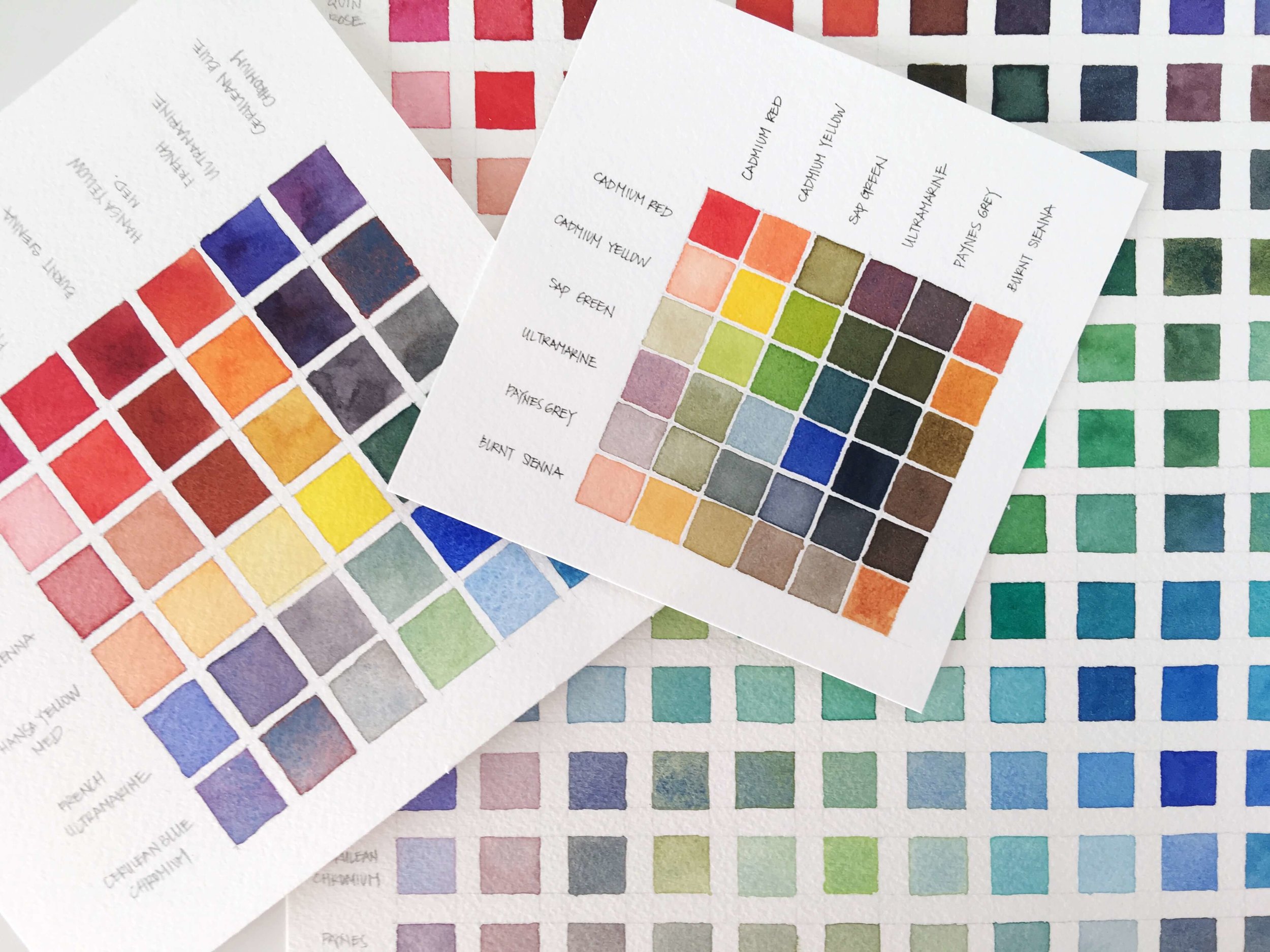 5 Types of Watercolor Charts - 4: Color Mixing Chart | Susan Chiang