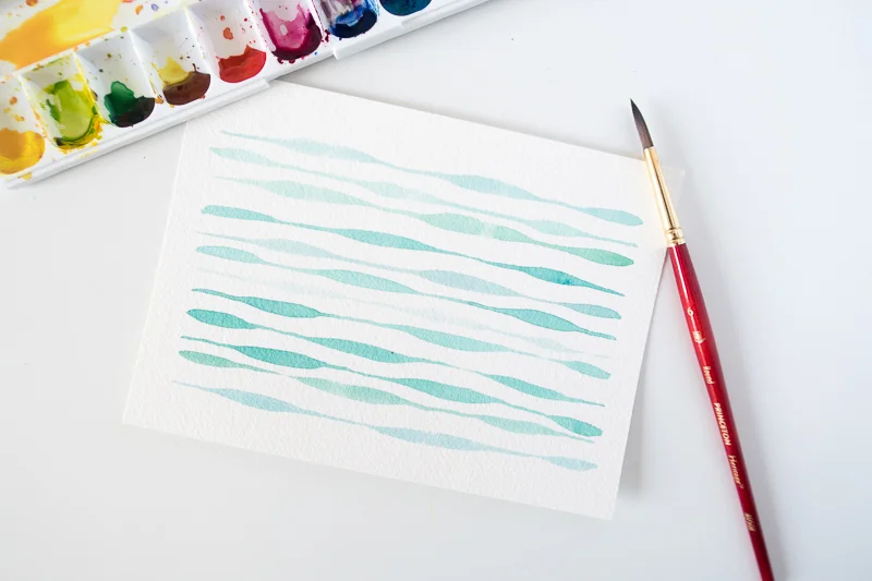 Watercolor Brush Stroke Exercise: Thin to Thick Pressure Control
